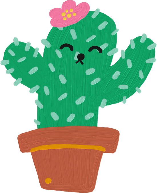 Cute Impasto Cactus Plant